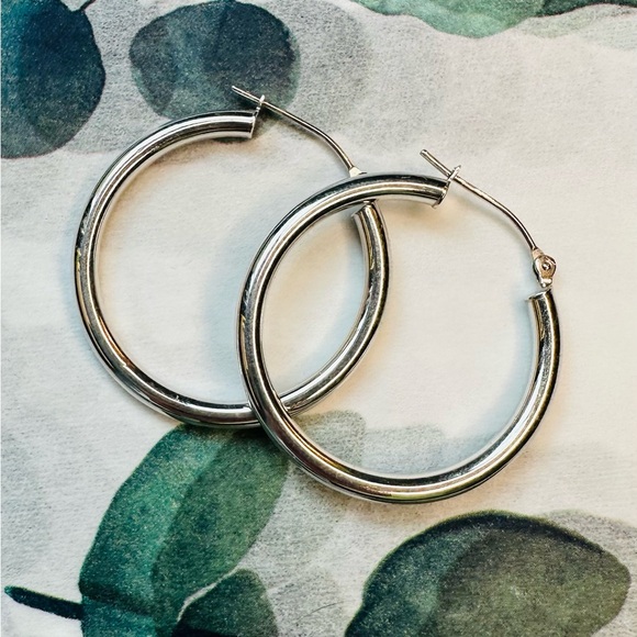 Silver Hoop Earrings - Picture 3 of 3